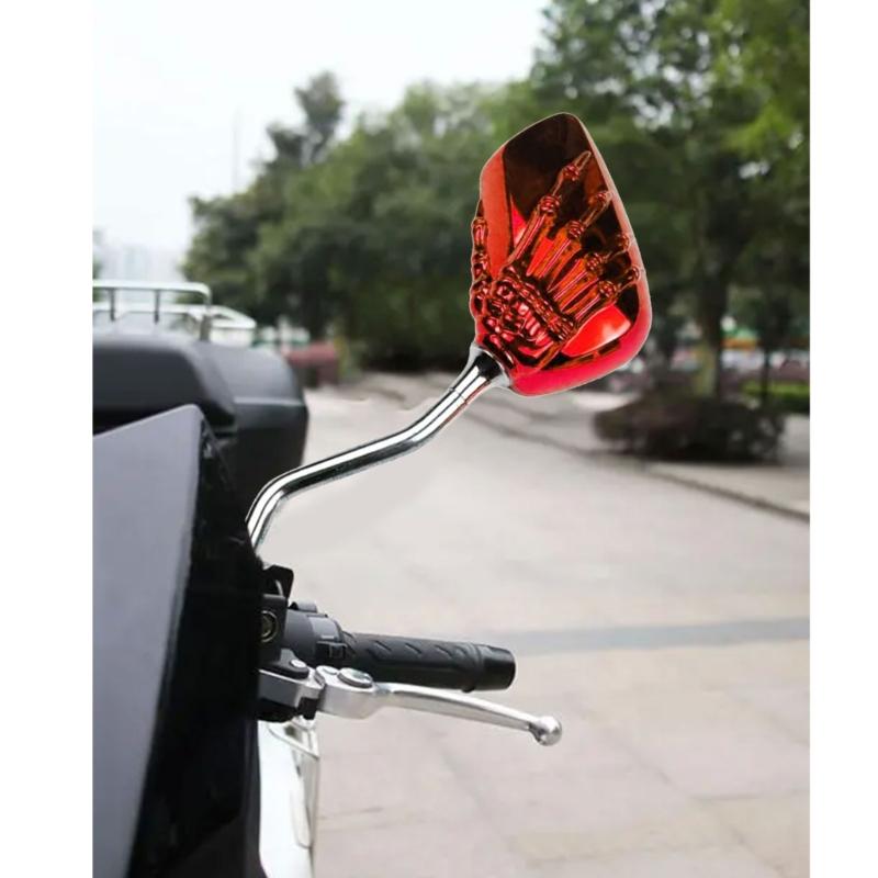 1 Pair Motorcycle Rearview Skeleton Hand Side Adjustable Scooters Rear View Motorbike Accessories