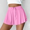 Women's Tennis Skirt Summer Elastic High Waist Drawstring A-Line Golf Exercise Short Skirt With Slits (Built-in Shorts)