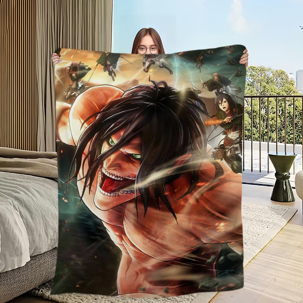 Anime A-Attack On T-Titan Cool Blanket Soft Comfortable Nap Plush Suitable For Iiving Room Office Bedroom Birthday Home Kid Gift