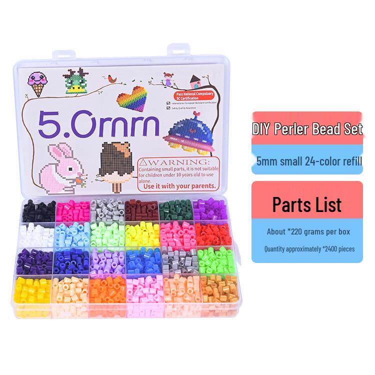 24-Color 5mm Bean Plate 3D Puzzle Toy for Children s Education