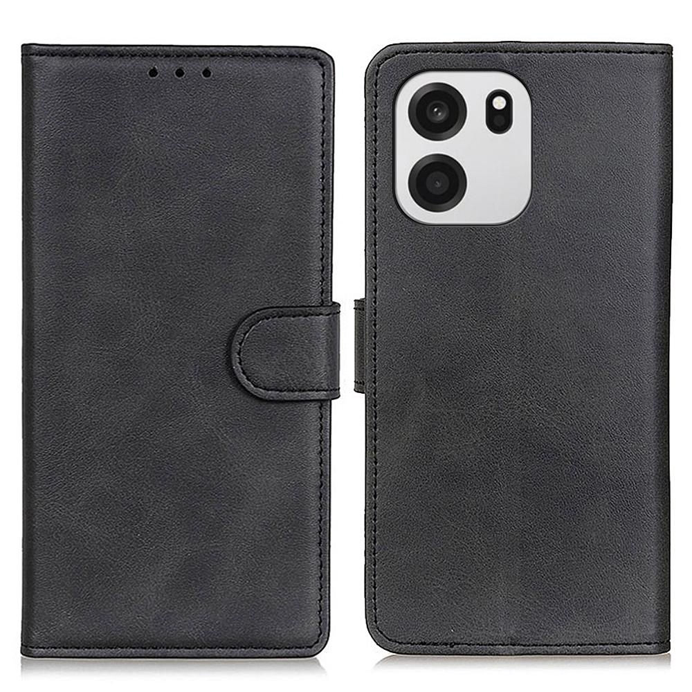 For iPhone Air PU Leather Case with Strap Phone Cover Stand Side Magnetic Button Design