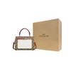 COACH Lane Canvas With Leather Handbag, Shoulder Bag, Crossbody Bag Women's Khaki & White C8318-IMLOT