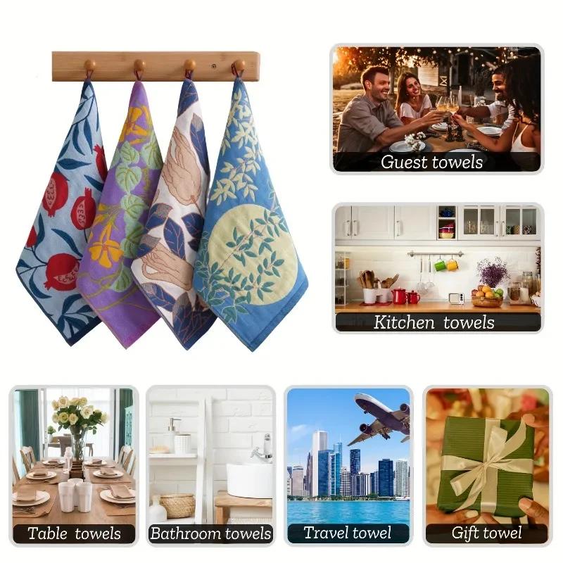34x40cm Large 4-Layer Pure Cotton Gauze Towel Quick-Dry Kitchen Dish Cloth Tea Towel Decorative for Home Restaurant Daily Use