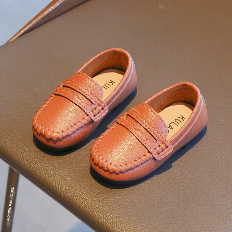 

Elegant Boys Loafers Soft Moccasins Spring Autumn Kids Faux Leather Shoes Boy Slip on Flats New Lightweight Driving Shoes I03156 21 коричневый