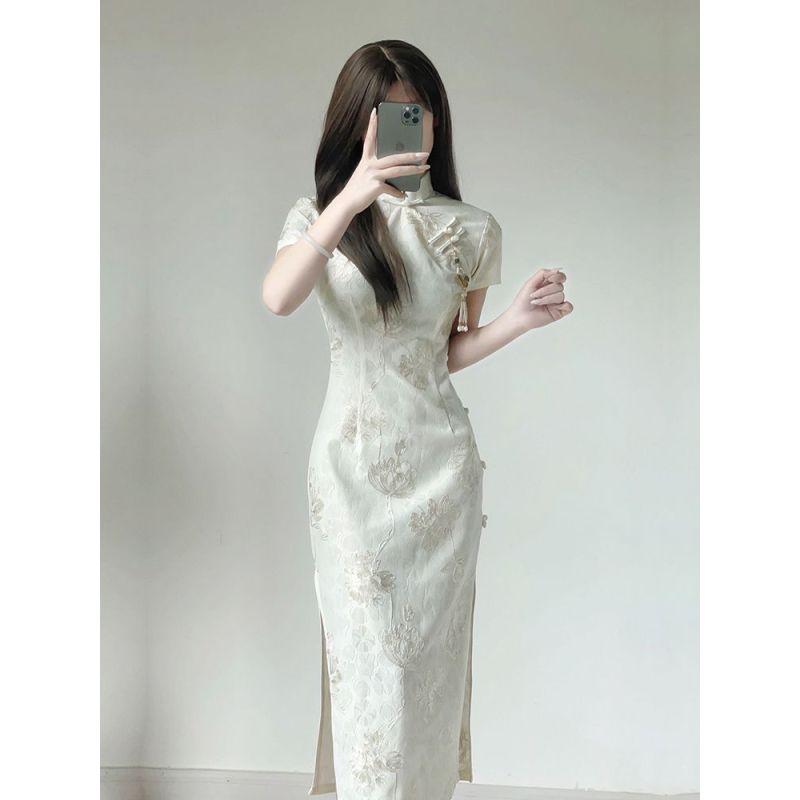 Vylepšené dámské oblečení na jaro a léto v čínském stylu Cheongsam Temperament