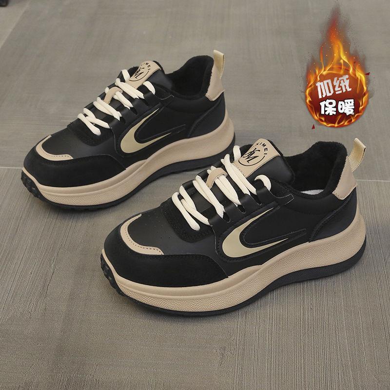 Thick-soled velvet sports dad shoes women's 2025 new winter warm cotton shoes Forrest Gump casual shoes