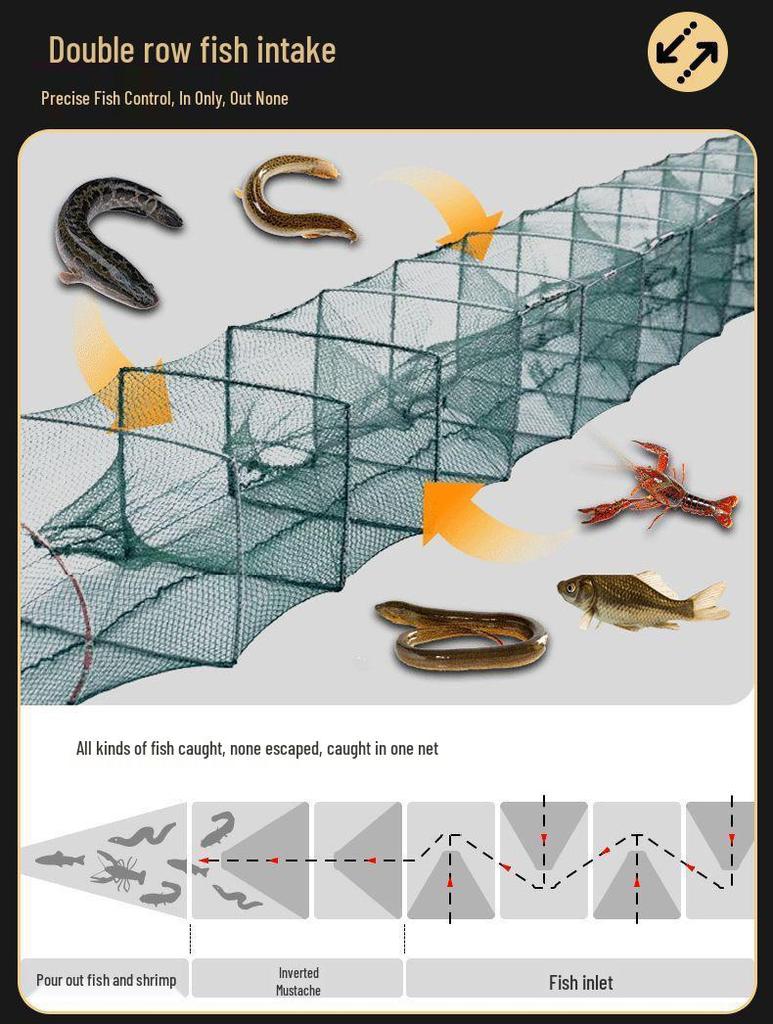 Large Fish and Shrimp Cage Net for Loach, Turtle, Crayfish, and More