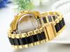 JewelryWe Men's Fashion Watch with Analog Display, Quartz Movement, Roman Numerals, Silicone Band, and Water Resistant (Black or Gold)