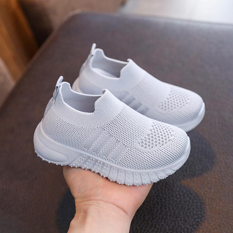 Zapatillas sin cordones bonitas para niños Malla transpirable Suela blanda Zapatos para caminar para niños pequeños