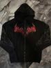 Divine Breath Zipper Hoodie: Men's Dark Style Fitness Sweatshirt