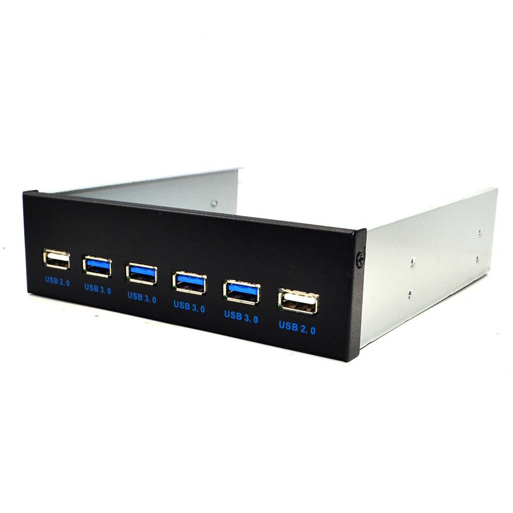 5,25-Zoll USB 3.0 Optisches Laufwerk Frontblende mit 19PIN auf 4 Port U3 + 2 Port U2 Hub