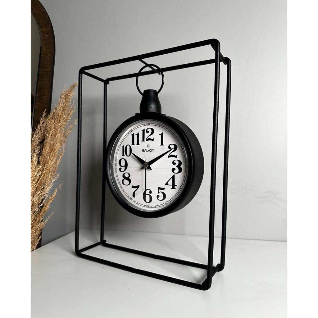 MUYIKA Supera Decorative Metal Table Clock with Silent Mechanism, 23x32 Cm, 3 Different Colors, Home Decoration, Table and Desk Clock, Stylish Clock