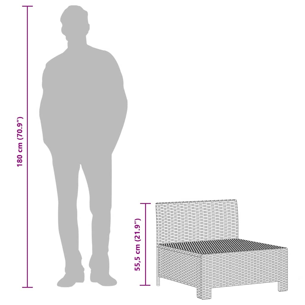 3 Piece Garden Lounge Set with Cushions Gray Poly Rattan