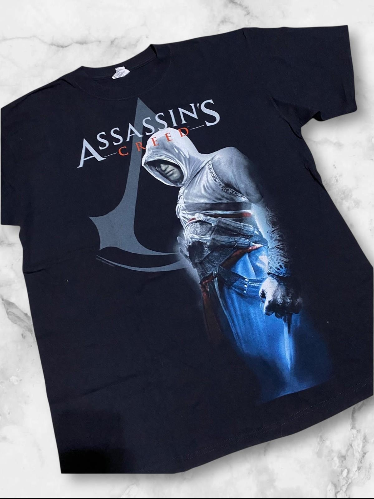 Rare Assassin’s Creed 2007 Altair Promo Tee Vintage Ubisoft Anvil Blue Bar XXL