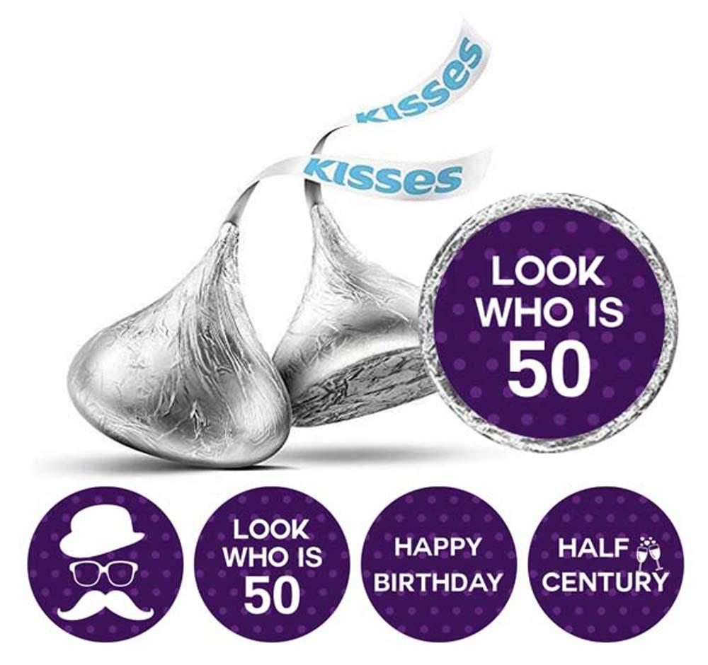 

Милий Сувенір Подивіться Хто 50 Наклейки на День Народження 190 шт. для Етикеток на Шоколадні Цукерки 0.75 Inches Diameter фіолетовий