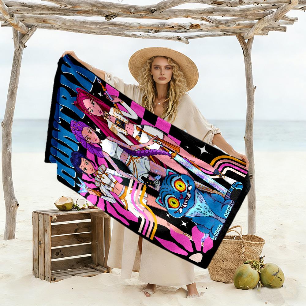 Huntress Power Squad Beach Towel Super Soft Microfiber Quickdry Fabric Comfortable Lightweight