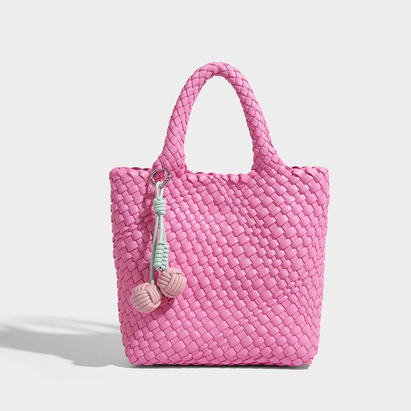 New niche woven basket bag, hand-woven women's bag, casual versatile hand-held bucket bag