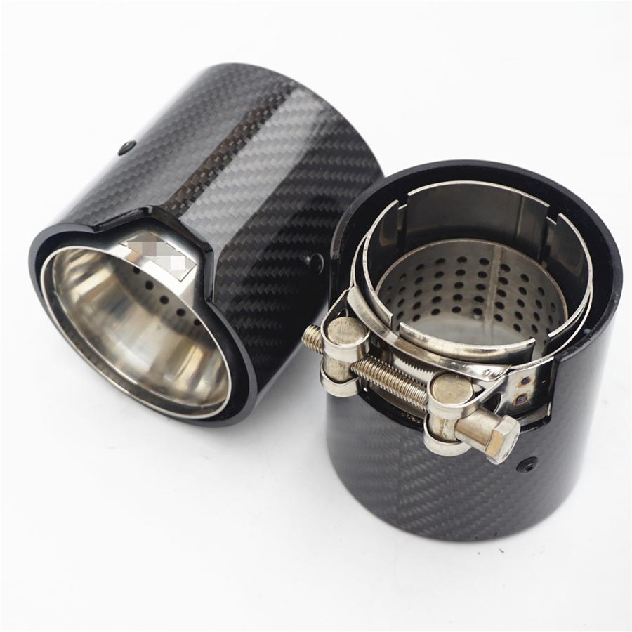 Brand New Car Carbon Fiber Exhaust End Tail Tips 71mm in