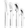 24pcs Western Dinnerware Set Stainless Steel Cutlery Set Fork Knife Spoon Tableware Flatware Silverware Dishwasher Safe