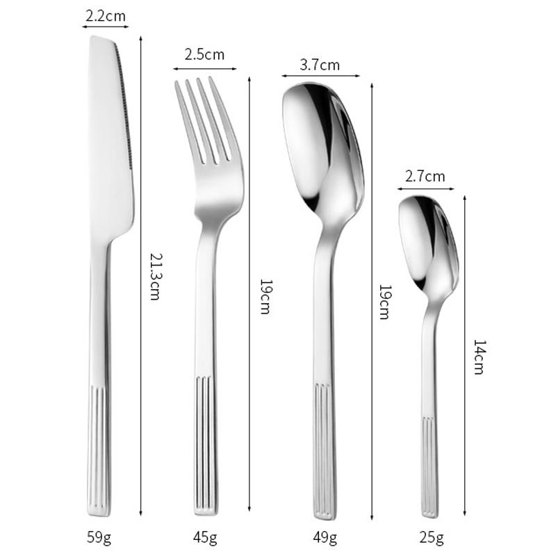 24pcs Western Dinnerware Set Stainless Steel Cutlery Set Fork Knife Spoon Tableware Flatware Silverware Dishwasher Safe