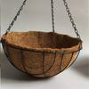Hanging Basket Flower Pot Half Round Wire Plant Holder with Chain for Porch Garden Balcony