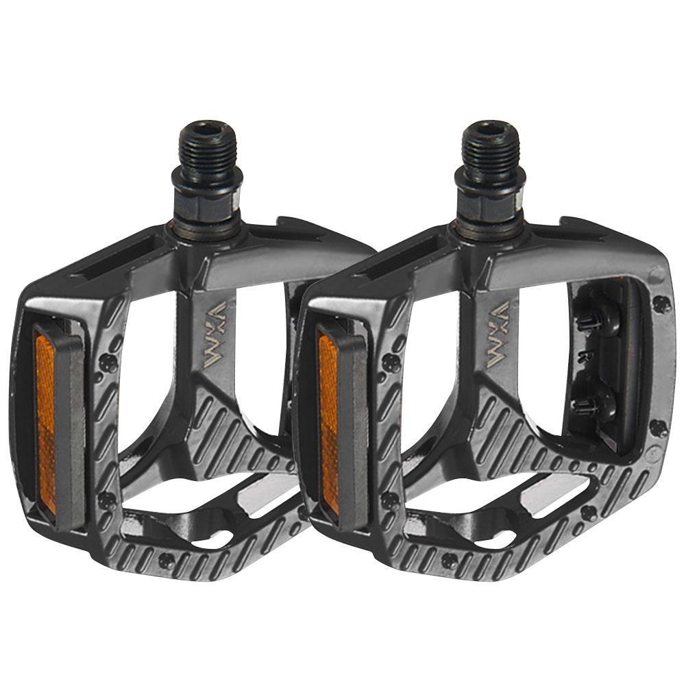 

Bicycle Pedals Aluminum Alloy Bicycle Platform Pedals Universal Wide Platform Pedals with Reflectors for MTB Mountain Road Bike чорний