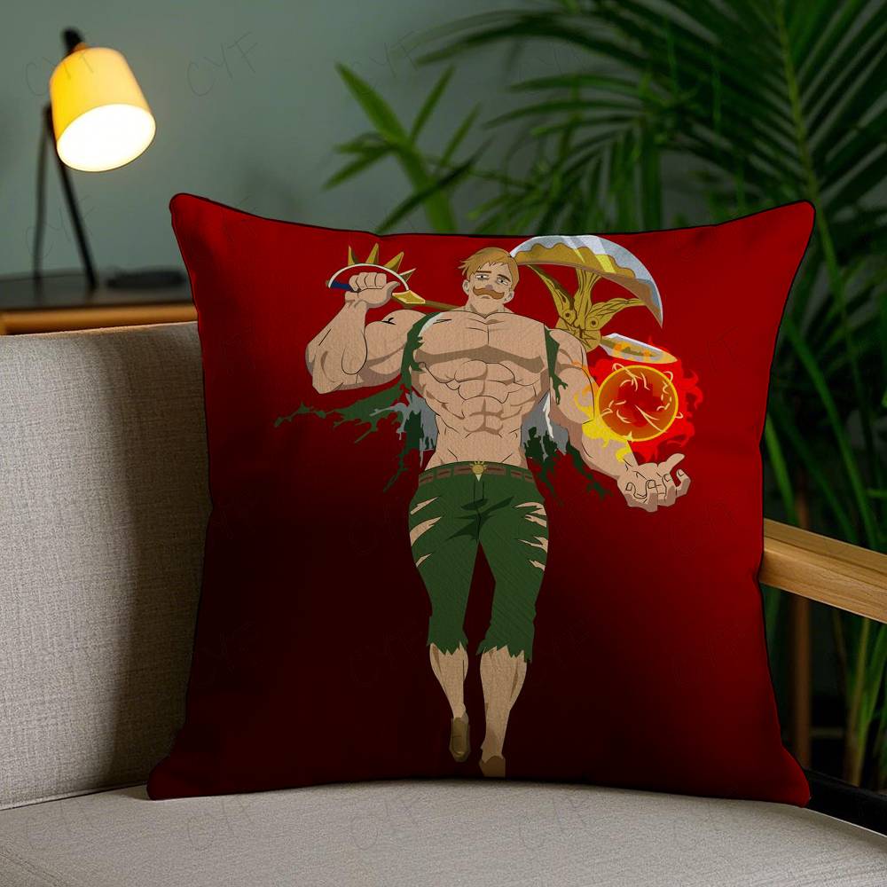 

Горячее Аниме Семь Смертных Грехов Наволочка Безопасная Подушка с Фото на Заказ, Невыцветающая Подушка из Матового Флиса, Безопасна для Матерей и Младенцев. 16x16Inch