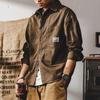 Men's Long Sleeve Pique Work Shirt - Trendy Japanese Hong Kong Style Casual Jacket for Spring and Autumn