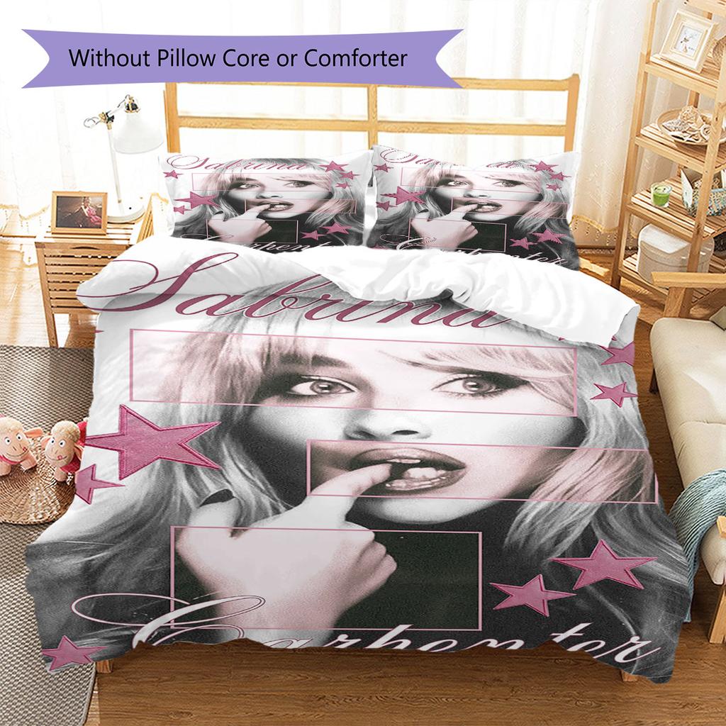 Sabrina Carpenter Pattern Bedding,Quilt Set Quilt Cover Pillowcase Home Birthday Gift(1 * duvet cover + 2 * pillowcase, without core)