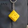 Unique Cheese Shape Keyring Fidget Keychain, Mechanical Keyboard Click, Creative Sound Stress Relief Funny Sensory Gift Toy, Durable Plastic Portable