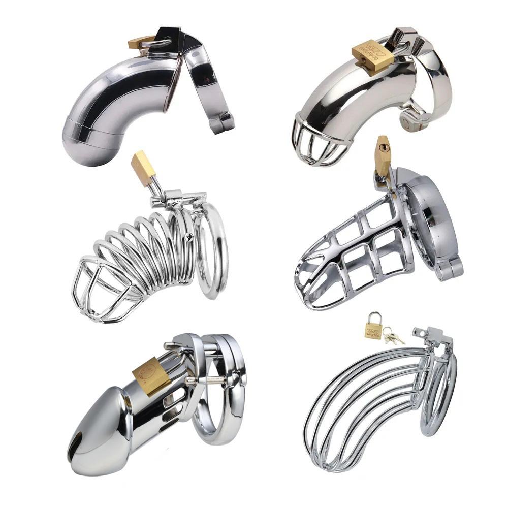 Big Metal Cock Cage Male Chastity Device BDSM Sex Toys for Men Penis Lock Erotic Bondage Husband Loyalty Drop Shipping