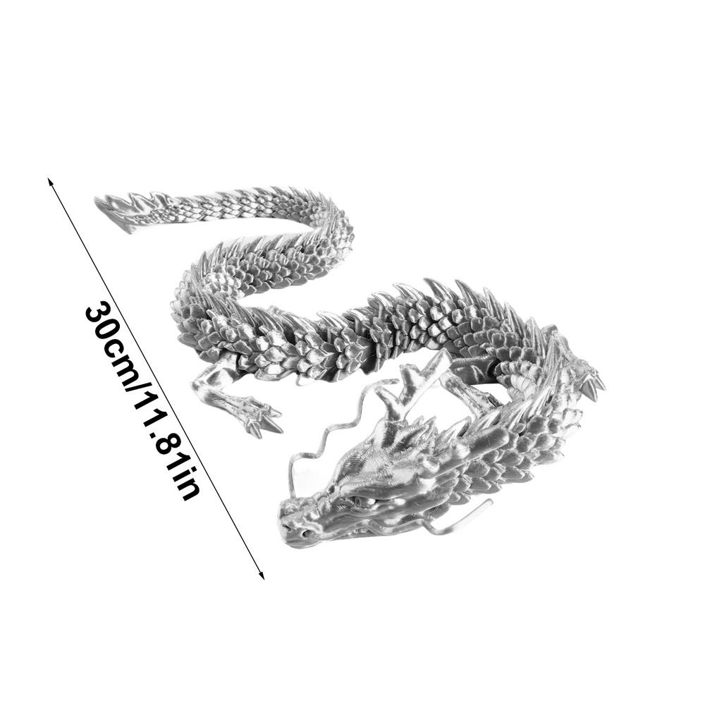 3D Printed Articulated Dragon Chinese Dragon Flexible Realistic Made Ornament Toy Model Home Office Decoration Decor Kids Gifts