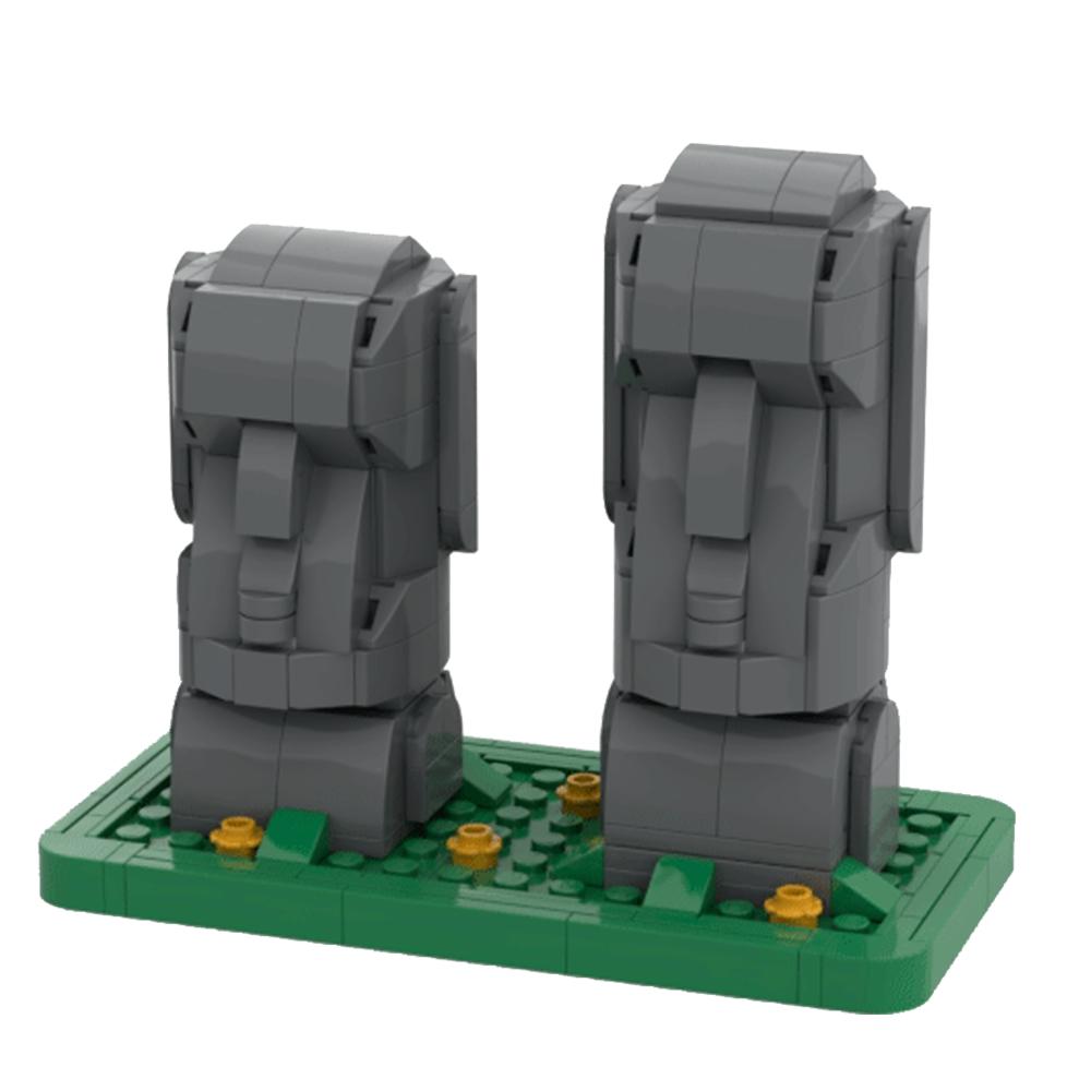 

World Famous Architecture Micro Diamond Block The Statue Of Easter Island Nanobricks Playthings Constructing Bricks Collection