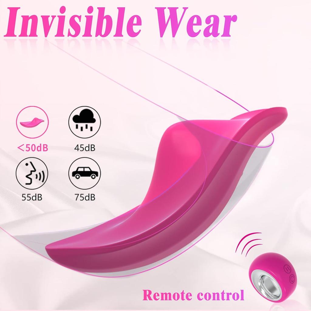 Wearable Panty Vibrators Adult Sex Toys for Women or Couples, Remote Control Clit Mini Vibrator with 12 Vibrating Modes Vibrating Panties Quite Rose