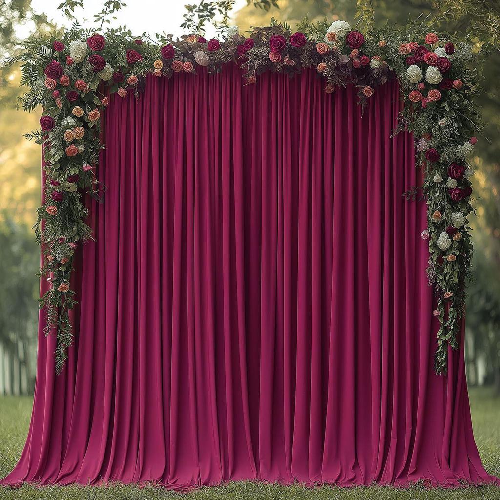 Wedding Stretch Fabric Rod Pocket Curtain for Scenic Decor