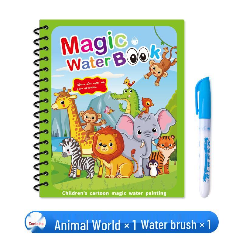 

Magic Water Painting Book for Kids: Reusable, No-Mess Graffiti and Coloring Book for Toddlers