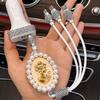 Bling Diamond Goddess Love Car Charger USB Multi Charging Cable Auto Fast Charging Universal Three-In-One Diamond Data Cable New
