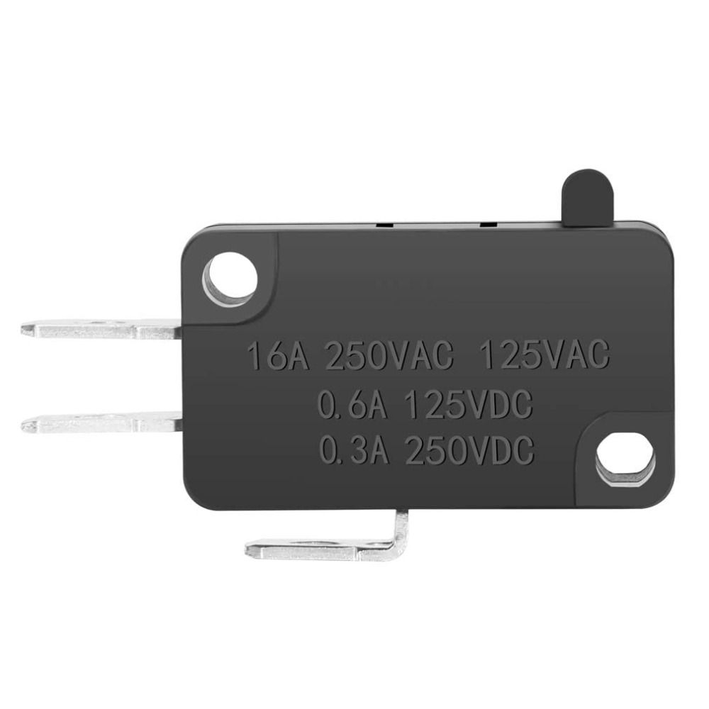 12 ks Užitečný 125V/250V 16A SPDT Tlačítko s rychlým sepnutím Černý konektor Aktuátor Mikrokoncový spínač Dveře mikrovlnné trouby