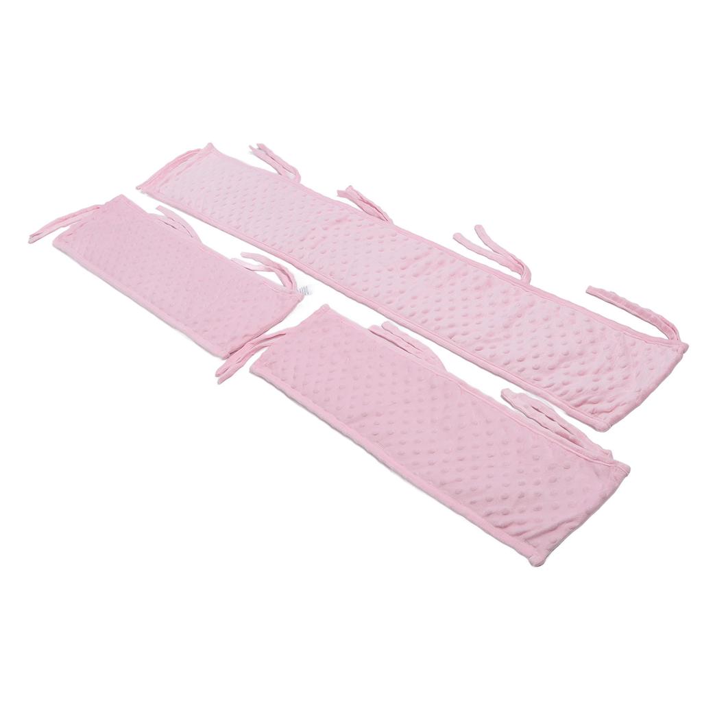 3 Deler Baby Senggjerde Støtfanger Delt Type Spedbarnsseng Myk Beskyttelseshylse Boble Fløyel Stoff Kant