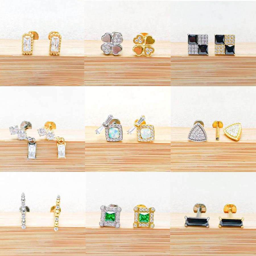 F136 Titanium Zircon Pendant Tragus Stud Cartilage Piercing Jewelry