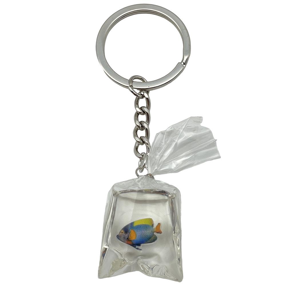 Tropical Fish Resin Keychain - 3D Transparent Goldfish Pendant Decoration