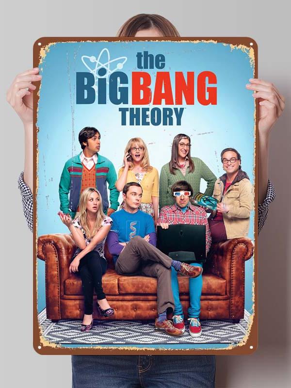 The Big Bang Theory Séries de TV Pôsteres de Metal Decoração para Decoração de Quarto Placas de Metal Personalizadas Placas de Lata para Decoração de Arte de Parede Casa