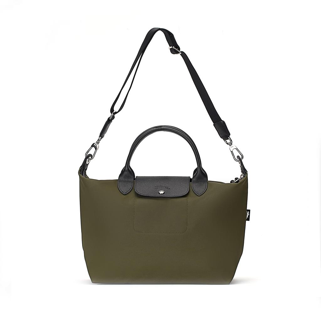 Longchamp Le Pliage Energy Adjustable Detachable Shoulder Strap Recycled Polyamide Canvas Tote Bag Medium Women tote bag Khaki 1515HSR892