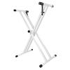 Detachable Double X-Type Keyboard Stand with White Finish