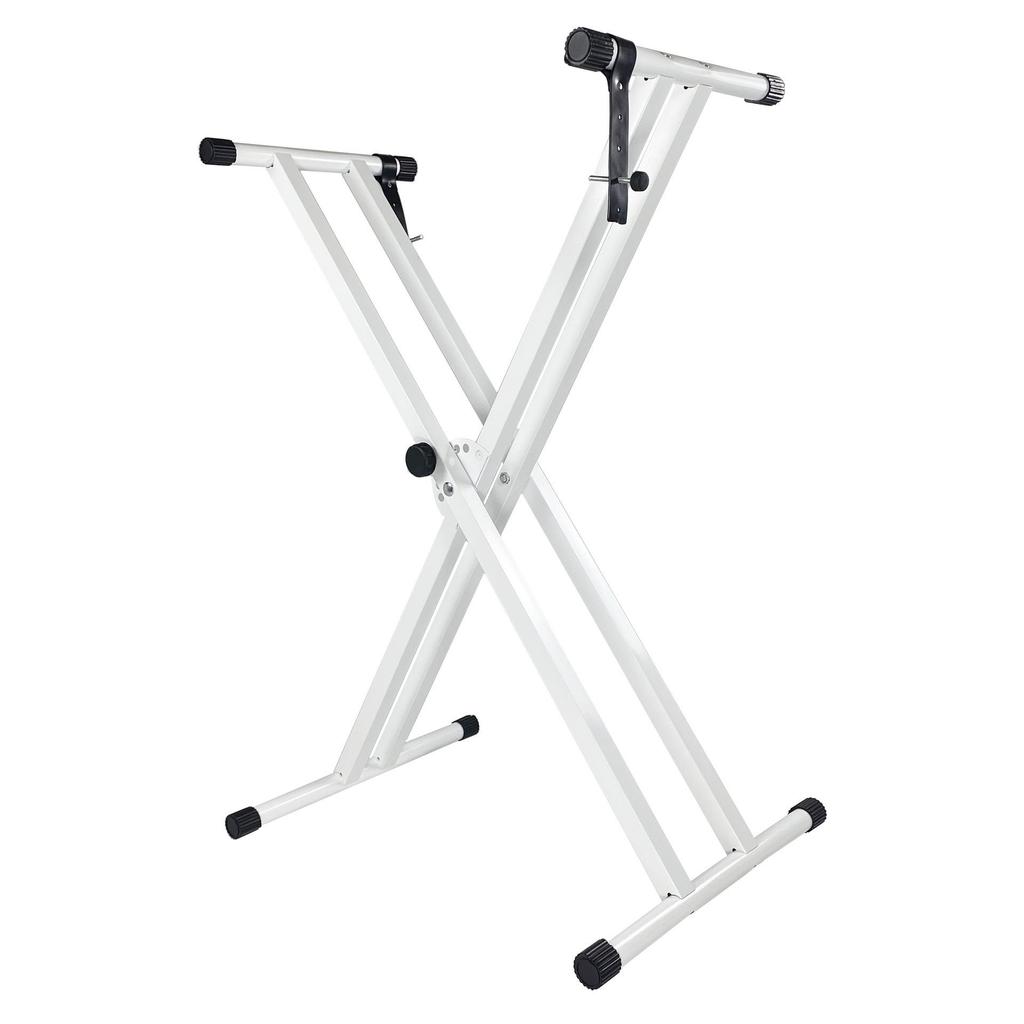 Detachable Double X-Type Keyboard Stand with White Finish