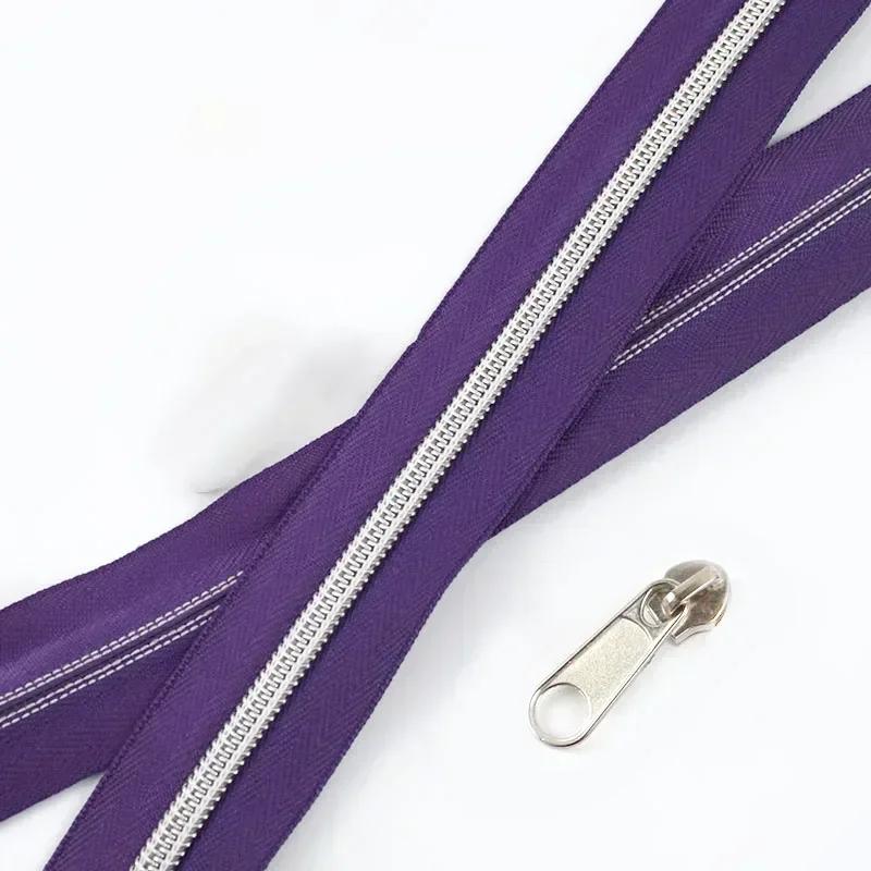 3/5/10M 5# Nylon Zipper Tape with Slider Bags Clothes Repair Zippers Plastic Coil Zip DIY Garment Replace Sewing Accessories