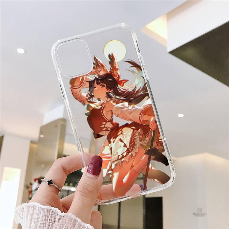 Touhou Project Hakurei Reimu Phone Case For iPhone 11 12 Mini 13 14 Pro XS Max X 8 7 6s Plus 5 SE XR Transparent Shell