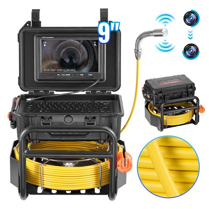 Caméra Inspection Canalisation 70 m-VEVOR-avec Émetteur 512 Hz, Compteur de Distance-pour Conduit, Égout, Tuyaux