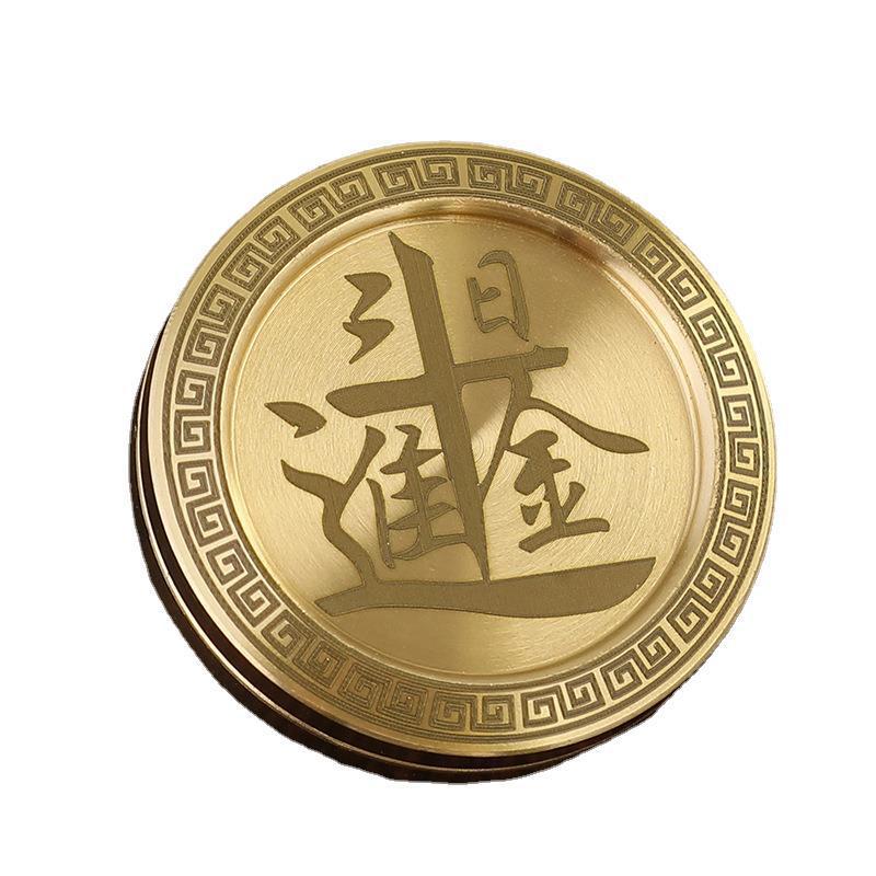 Brass Snap Coin Stress Plaything Creative Portable Fingertip Rotating Decompression Venting Toy Playthings Copper Rotation