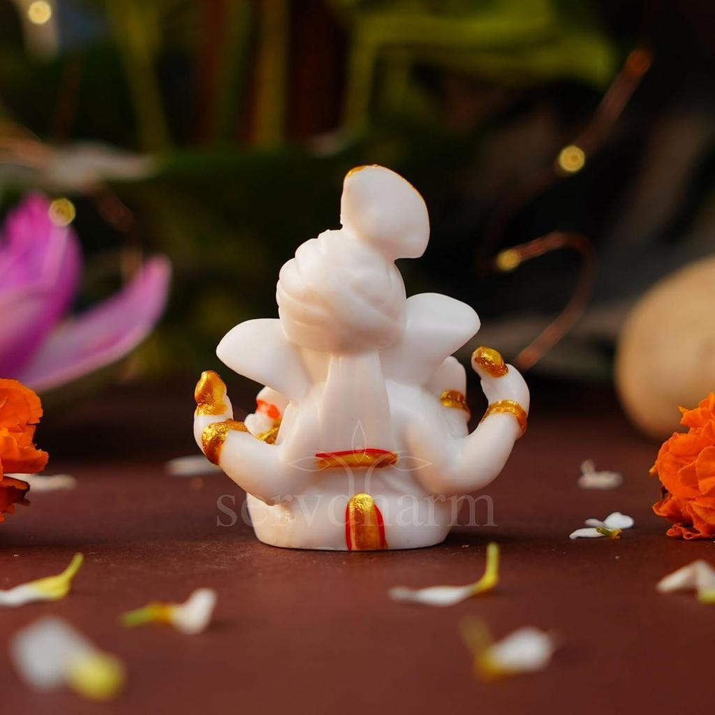 Pagri Ganesh Ji Murti Decorative Showpiece for Home Decor| Ganesh Idol for Car Dashboard Home Temple Office Desk Pooja Room